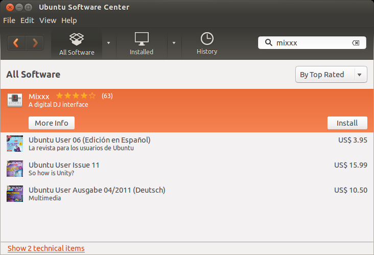 Mixxx Installation from the Ubuntu Software Center
