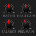 The headphone and master mix knobs
