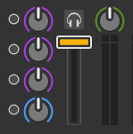 The EQ Controls of a deck in the mixer
