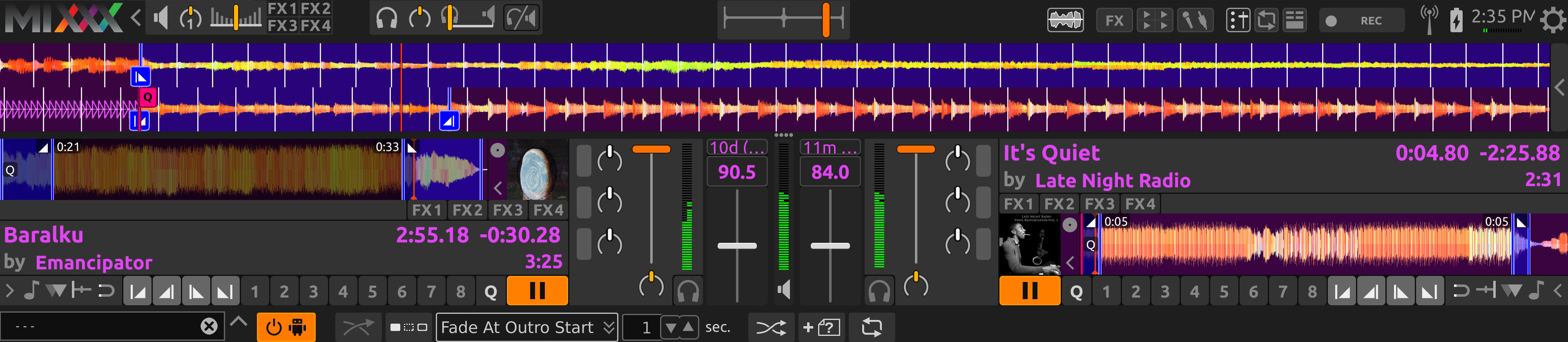 Fondu Auto DJ au début de Outro